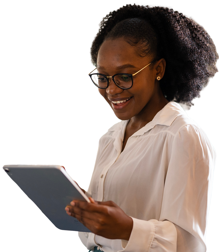 woman ipad